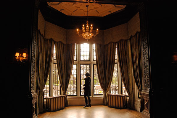 looking onto the terrace from the library