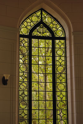 a window in the conservatory at Casa Loma