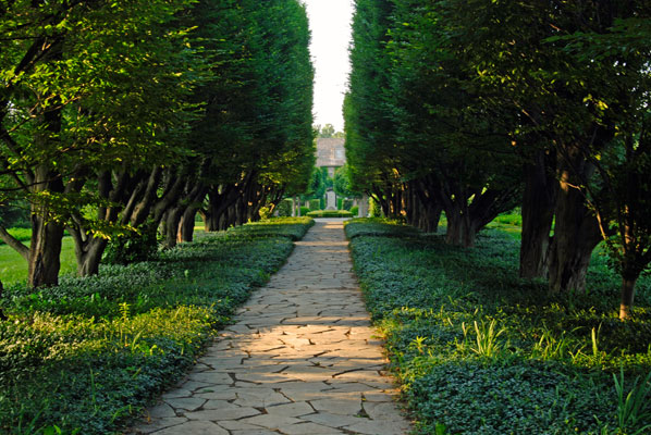a long view down the Hornbeam Allée